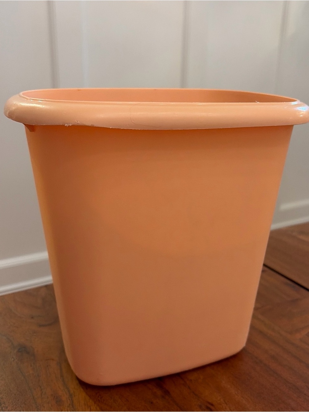 Vintage 1980s Rubbermaid Peach 10" Wastebasket Trash Can #2953 Bathroom Decor
